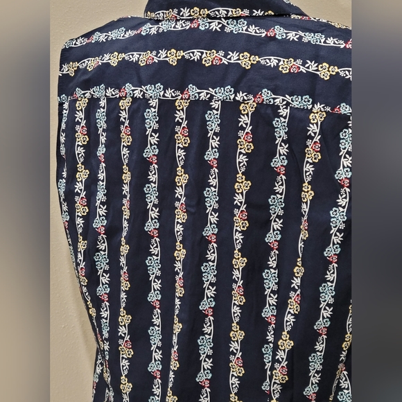 Charter Club Sleeveless Print Shirt Intrepid Blue Combo Size 16/ Xl - Picture 4 of 8